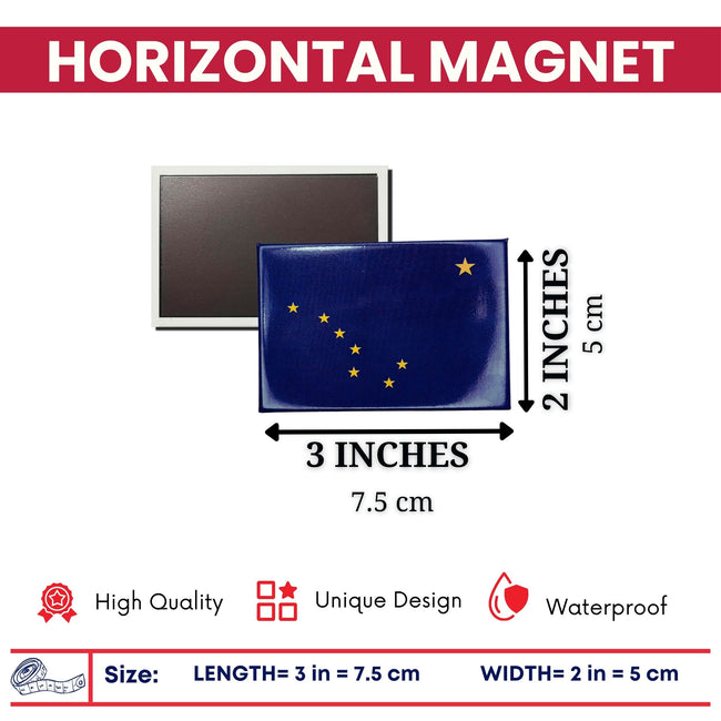 Horizontal Magnet - State Flag Alaska - USA