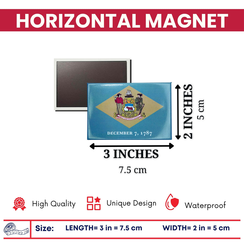 Horizontal Magnet - State Flag Delaware - USA
