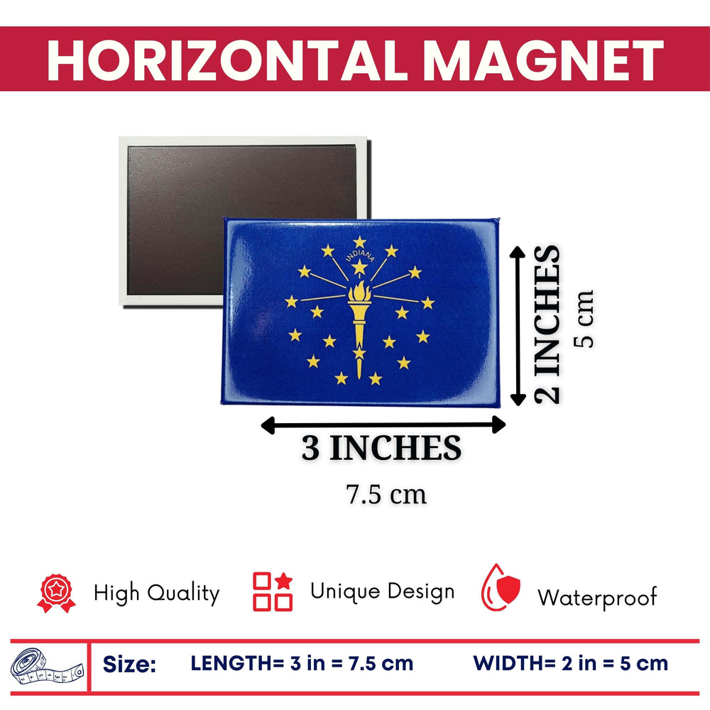 Horizontal Magnet - State Flag Indiana - USA