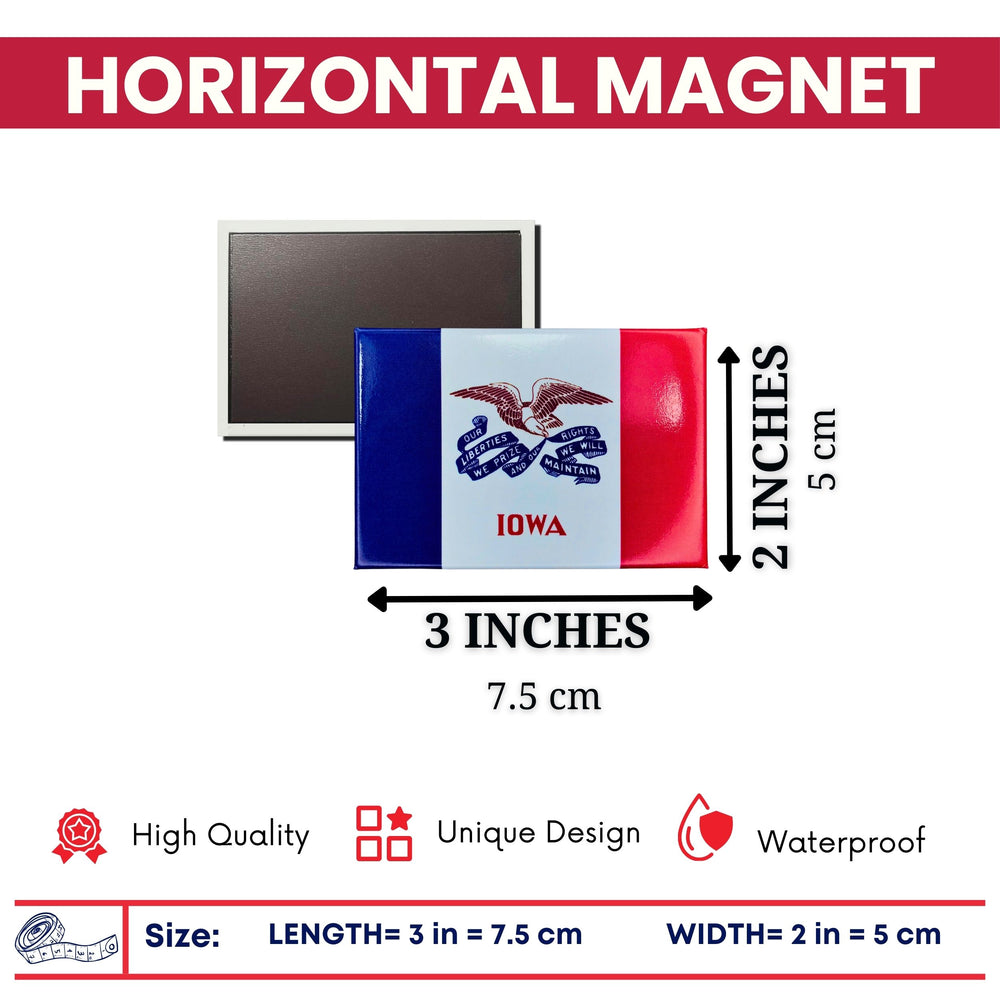 Horizontal Magnet - State Flag Iowa - USA
