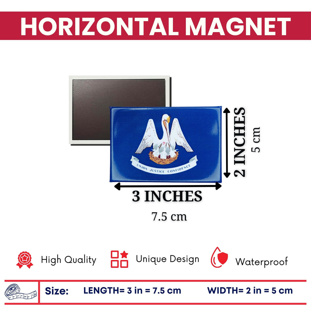 Horizontal Magnet - State Flag Louisiana - USA