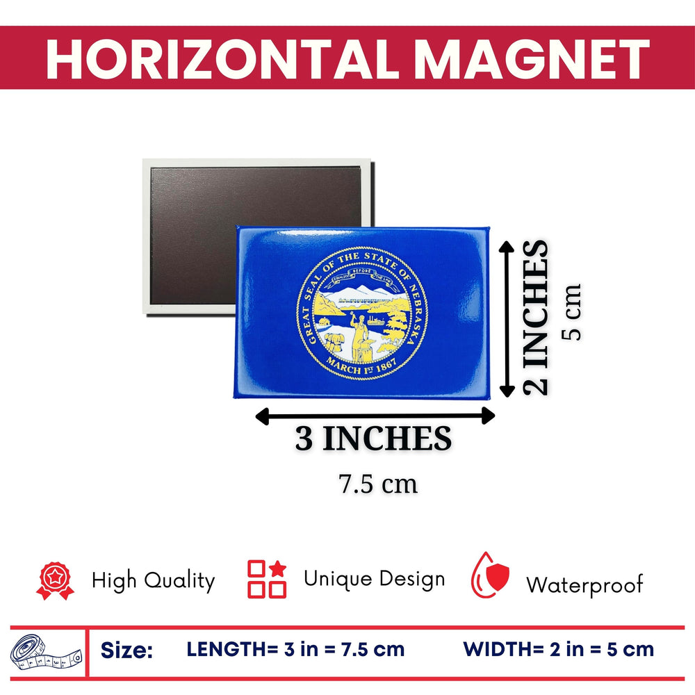 Horizontal Magnet - State Flag Nebraska - USA