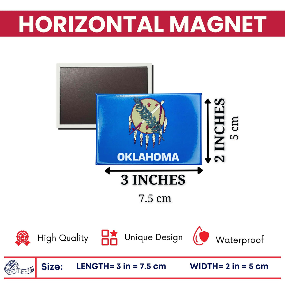 Horizontal Magnet - State Flag Oklahoma - USA