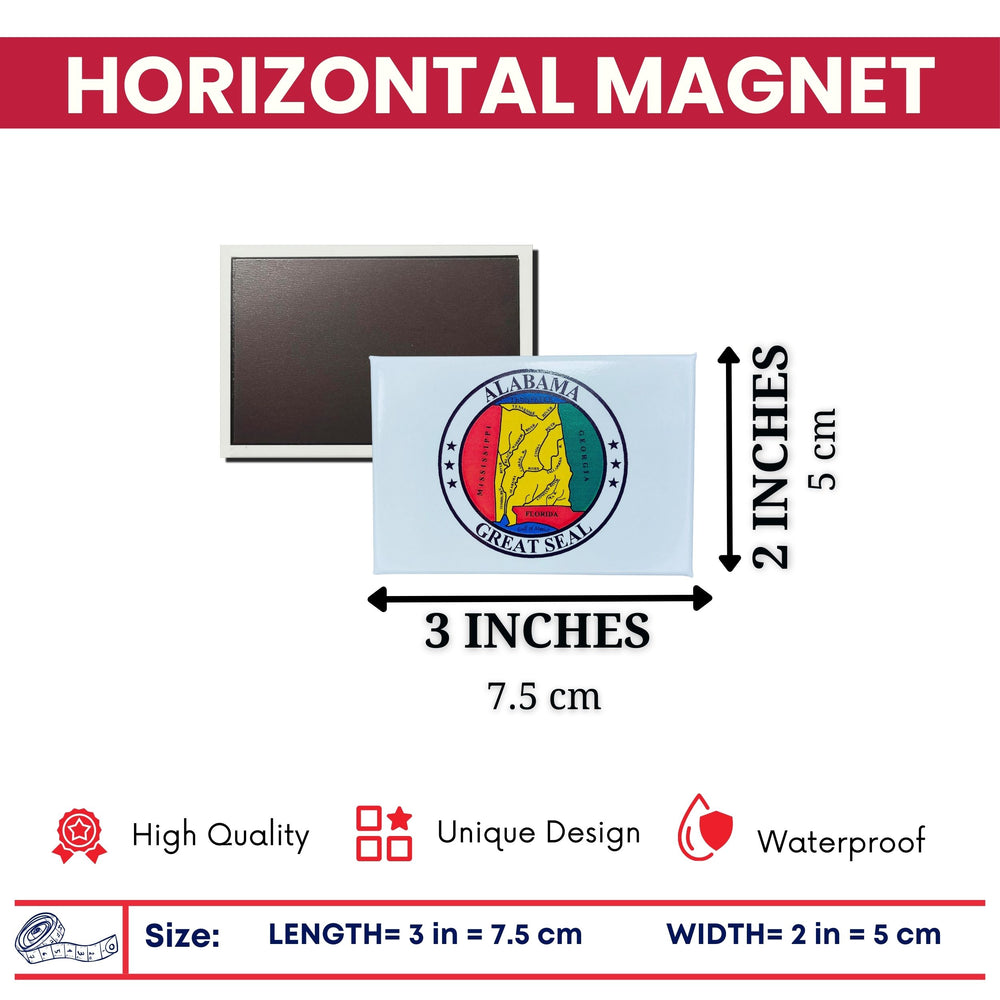 Horizontal Magnet - State Seal Alabama - USA