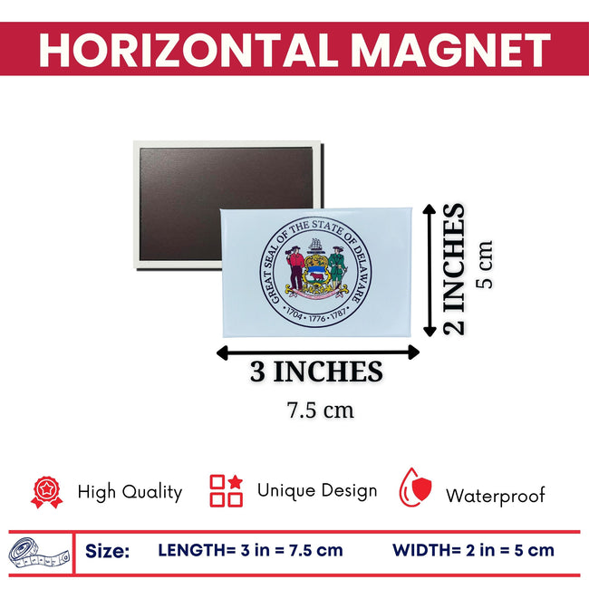 Horizontal Magnet - State Seal Delaware - USA