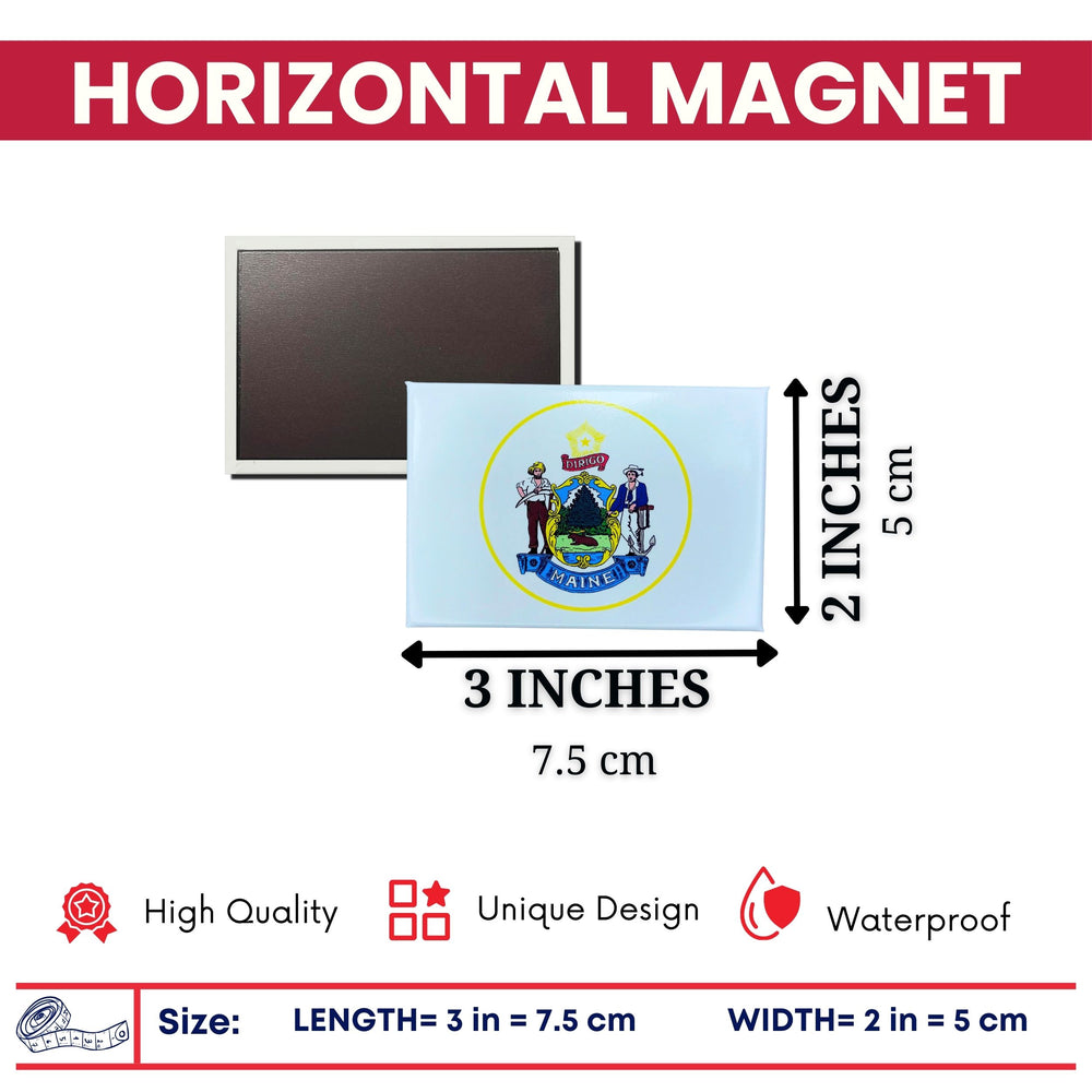 Horizontal Magnet - State Seal Maine - USA