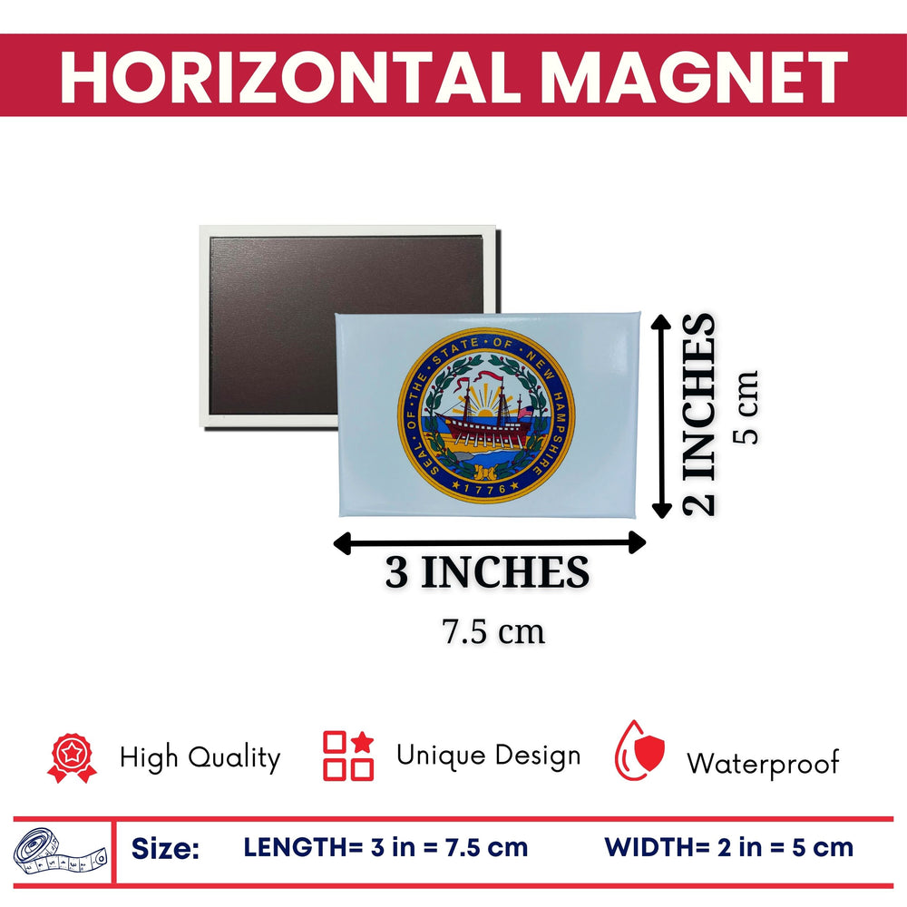 Horizontal Magnet - State Seal New Hampshire - USA