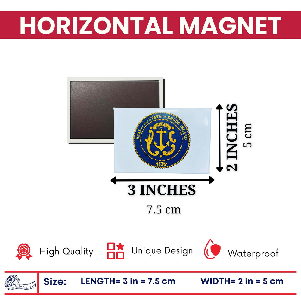 Horizontal Magnet - State Seal Rhode Island - USA