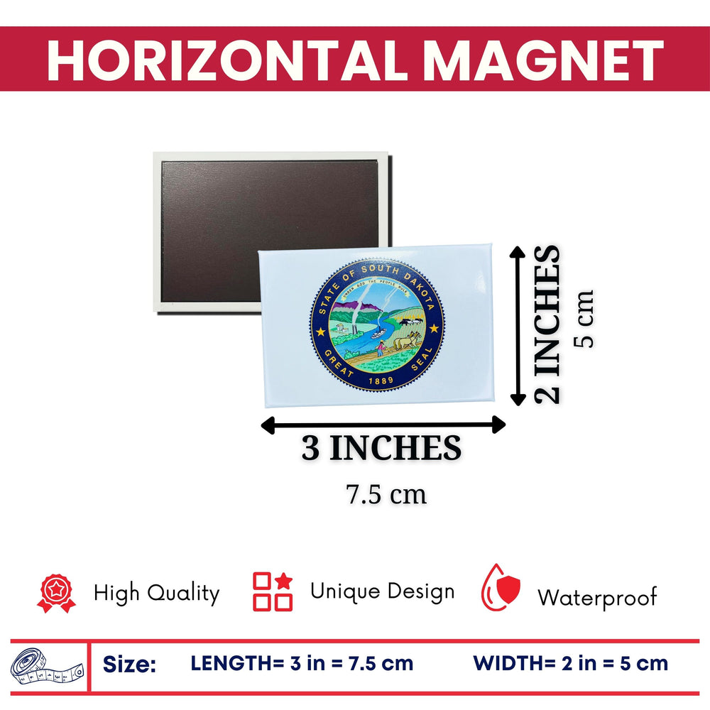 Horizontal Magnet - State Seal South Dakota - USA