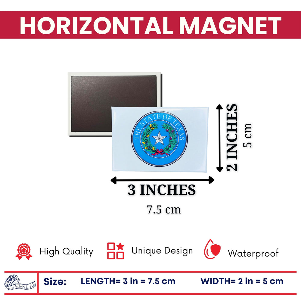 Horizontal Magnet - State Seal Texas - USA
