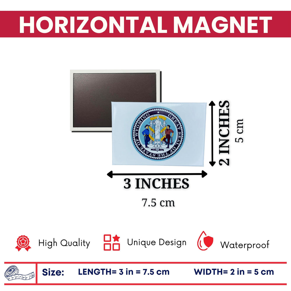 Horizontal Magnet - State Seal Wyoming - USA