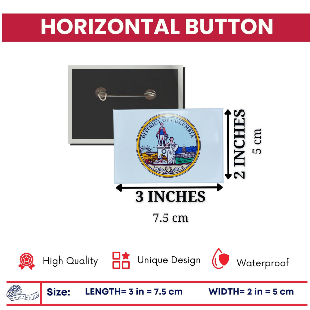 Horizontal Button - Seal District of Columbia - USA