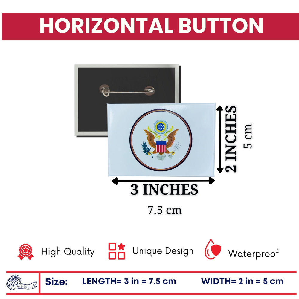 Horizontal Button - Seal United States - USA