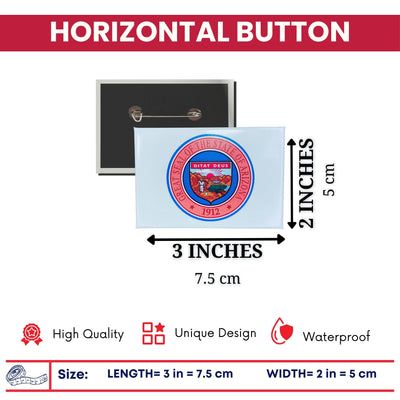 Horizontal Button - State Seal Arizona - USA
