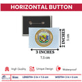Horizontal Button - State Seal Hawaii - USA