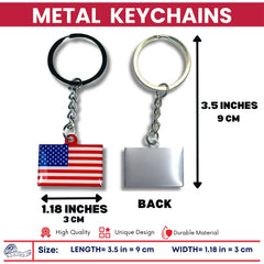Metal Keychain - Flag United States - USA