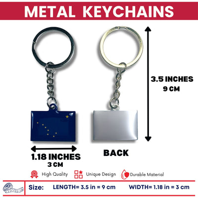 Metal Keychain - State Flag Alaska - USA