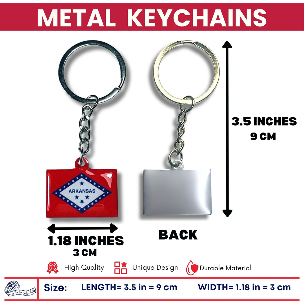 Metal Keychain - State Flag Arkansas - USA