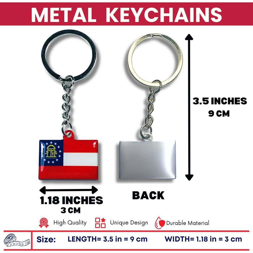 Metal Keychain - State Flag Georgia - USA