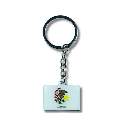 Metal Keychain - State Flag Illinois - USA
