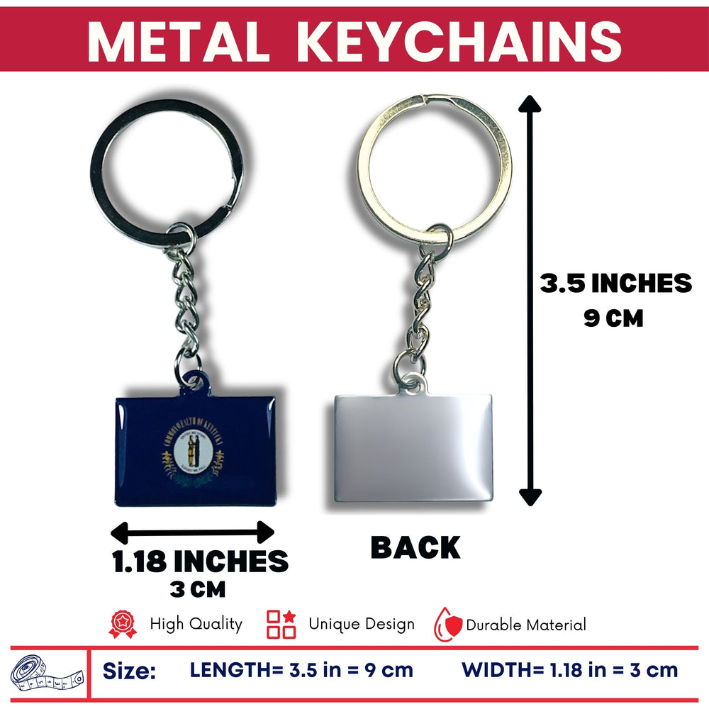 Metal Keychain - State Flag Kentucky - USA
