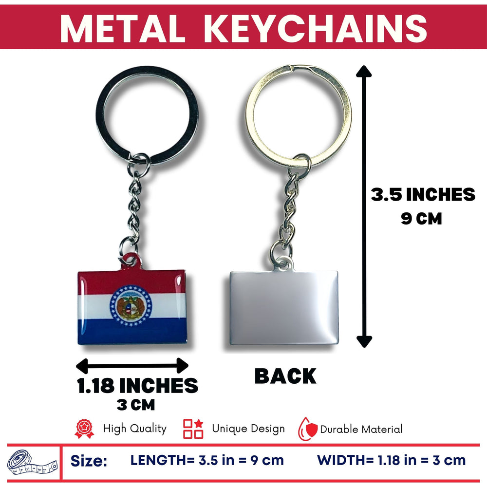 Metal Keychain - State Flag Missouri - USA