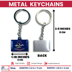Metal Keychain - State Flag North Dakota - USA