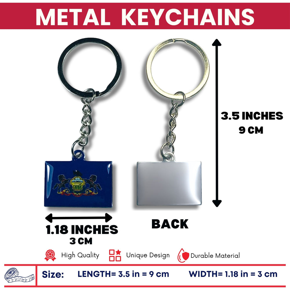 Metal Keychain - State Flag Pennsylvania - USA