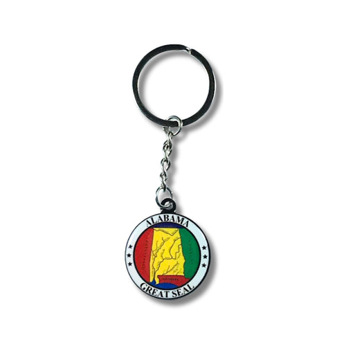 Metal Keychain - State Seal Alabama - USA