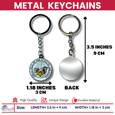Metal Keychain - State Seal Arkansas - USA