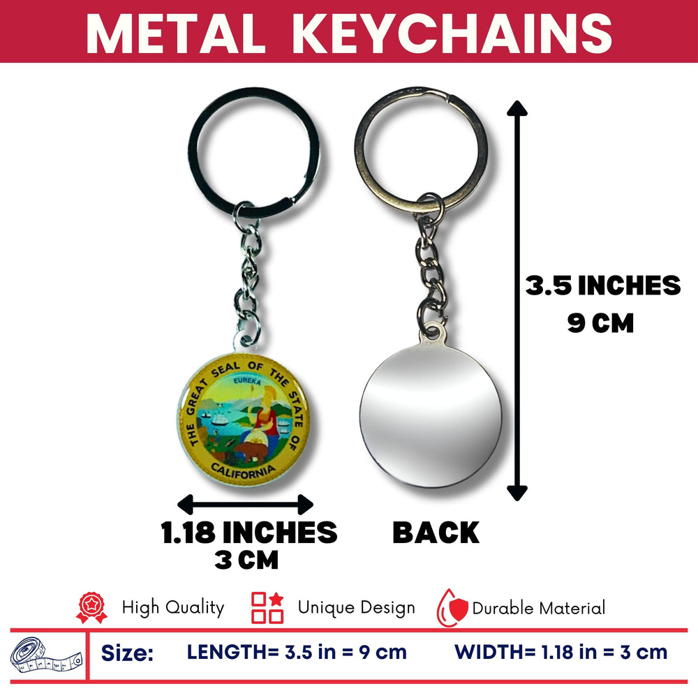 Metal Keychain - State Seal California - USA