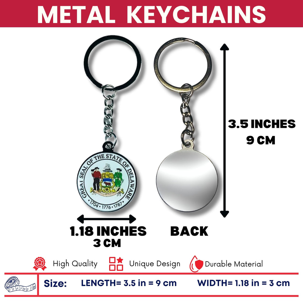 Metal Keychain - State Seal Delaware - USA