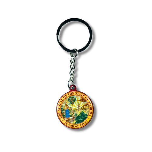 Metal Keychain - State Seal Florida - USA