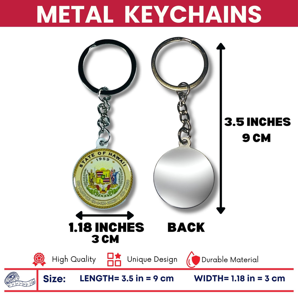 Metal Keychain - State Seal Hawaii - USA