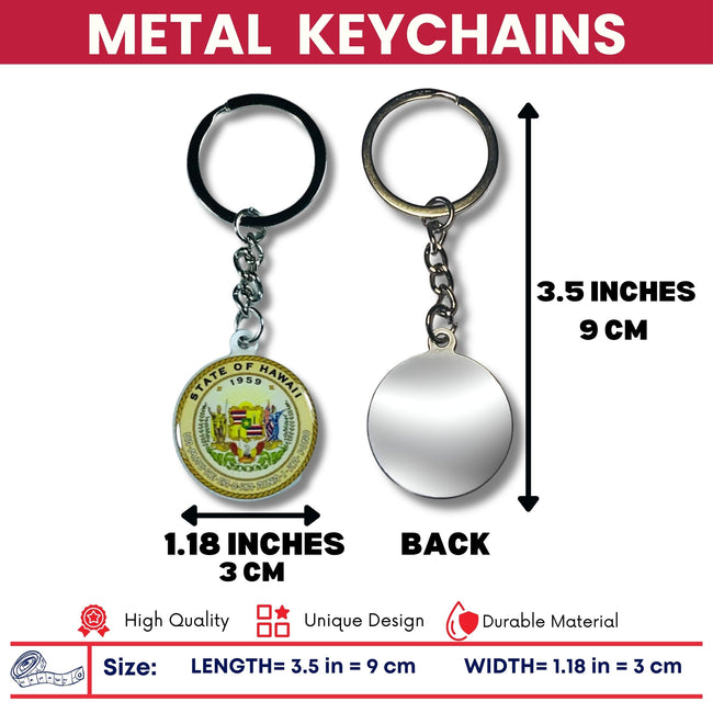 Metal Keychain - State Seal Hawaii - USA