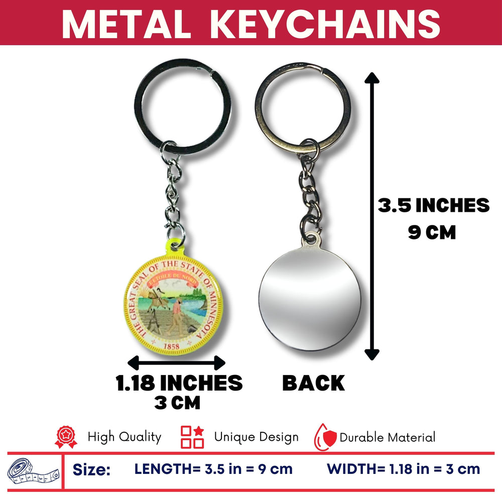 Metal Keychain - State Seal Minnesota - USA