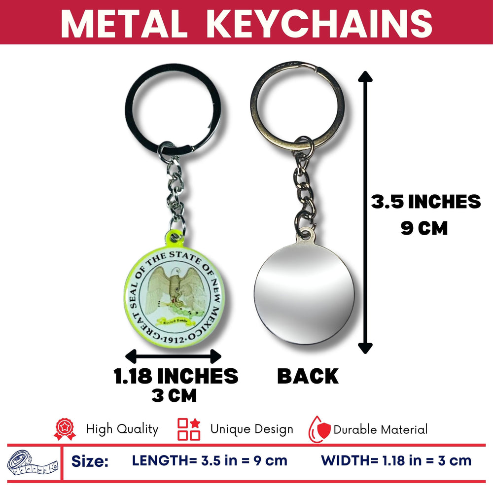 Metal Keychain - State Seal New Mexico - USA