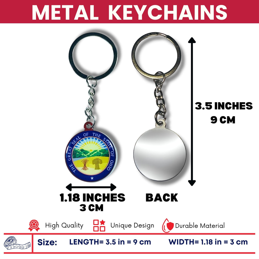 Metal Keychain - State Seal Ohio - USA