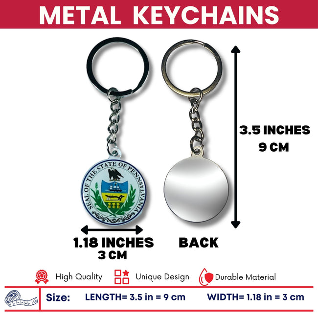 Metal Keychain - State Seal Pennsylvania - USA