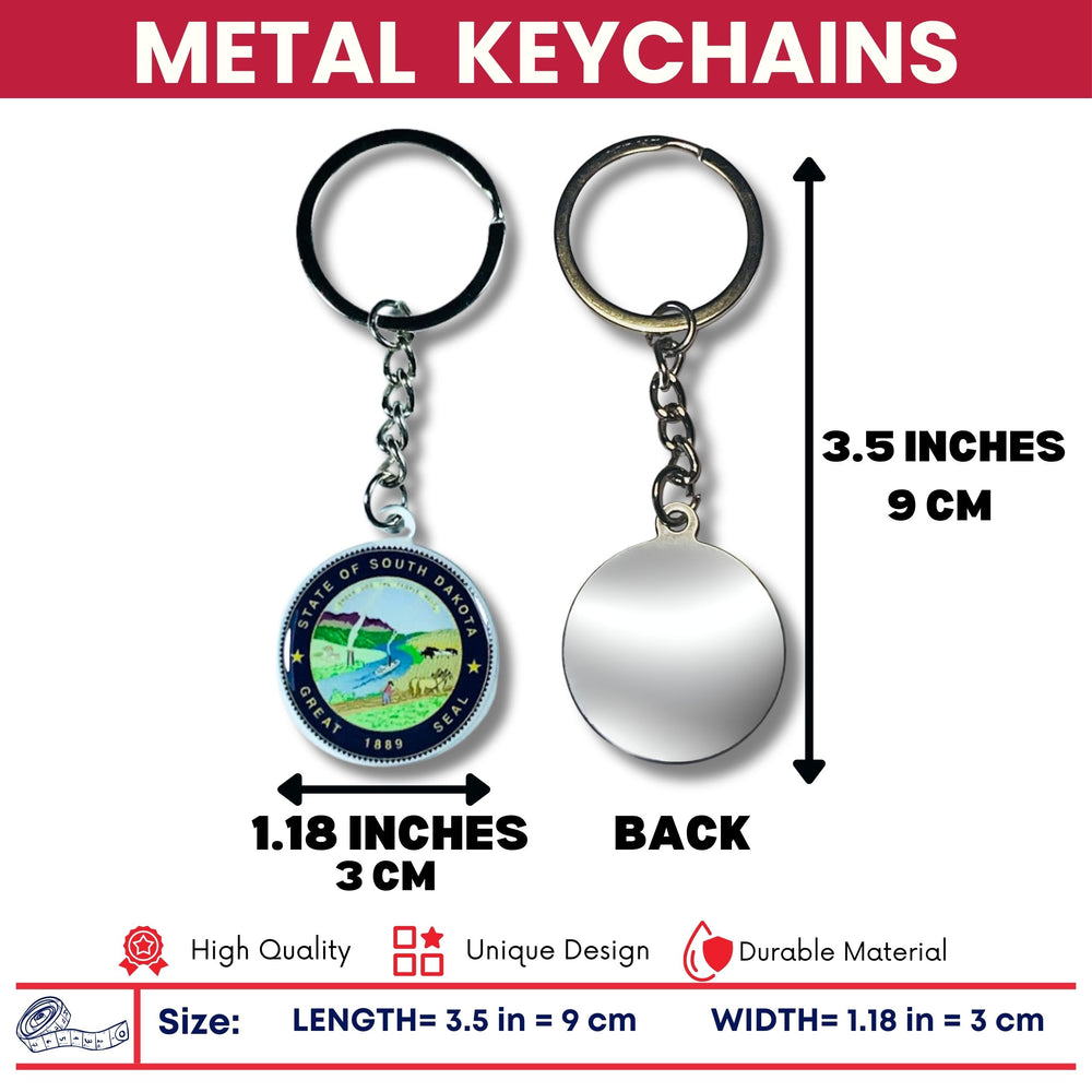 Metal Keychain - State Seal South Dakota - USA