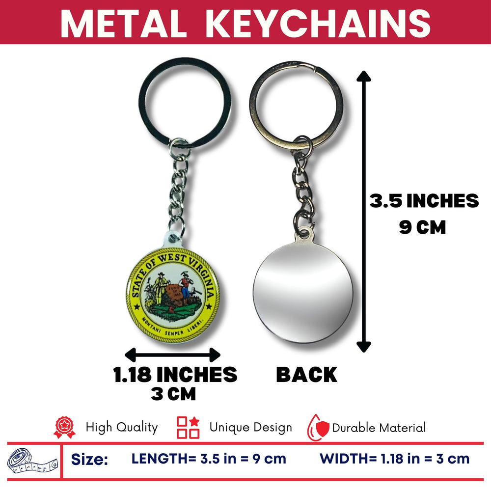 Metal Keychain - State Seal West Virginia- USA