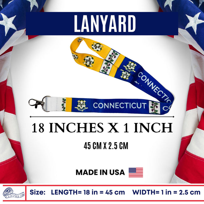 Lanyard - State Flag Connecticut - USA - L066