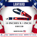 LANYARD - STATE FLAG GEORGIA - USA L069 |  18-Inch Flag Lanyard for Keys, ID Badge Holder, Phone, and More | Perfect for Badges & ID Holders - WORLDWIDE SOUVENIRS	