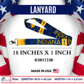 LANYARD - STATE FLAG INDIANA - USA L073 |  18-Inch Flag Lanyard for Keys, ID Badge Holder, Phone, and More | Perfect for Badges & ID Holders - WORLDWIDE SOUVENIRS	