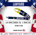 LANYARD - STATE FLAG MAINE - USA L089 |  18-Inch Flag Lanyard for Keys, ID Badge Holder, Phone, and More | Perfect for Badges & ID Holders - WORLDWIDE SOUVENIRS	