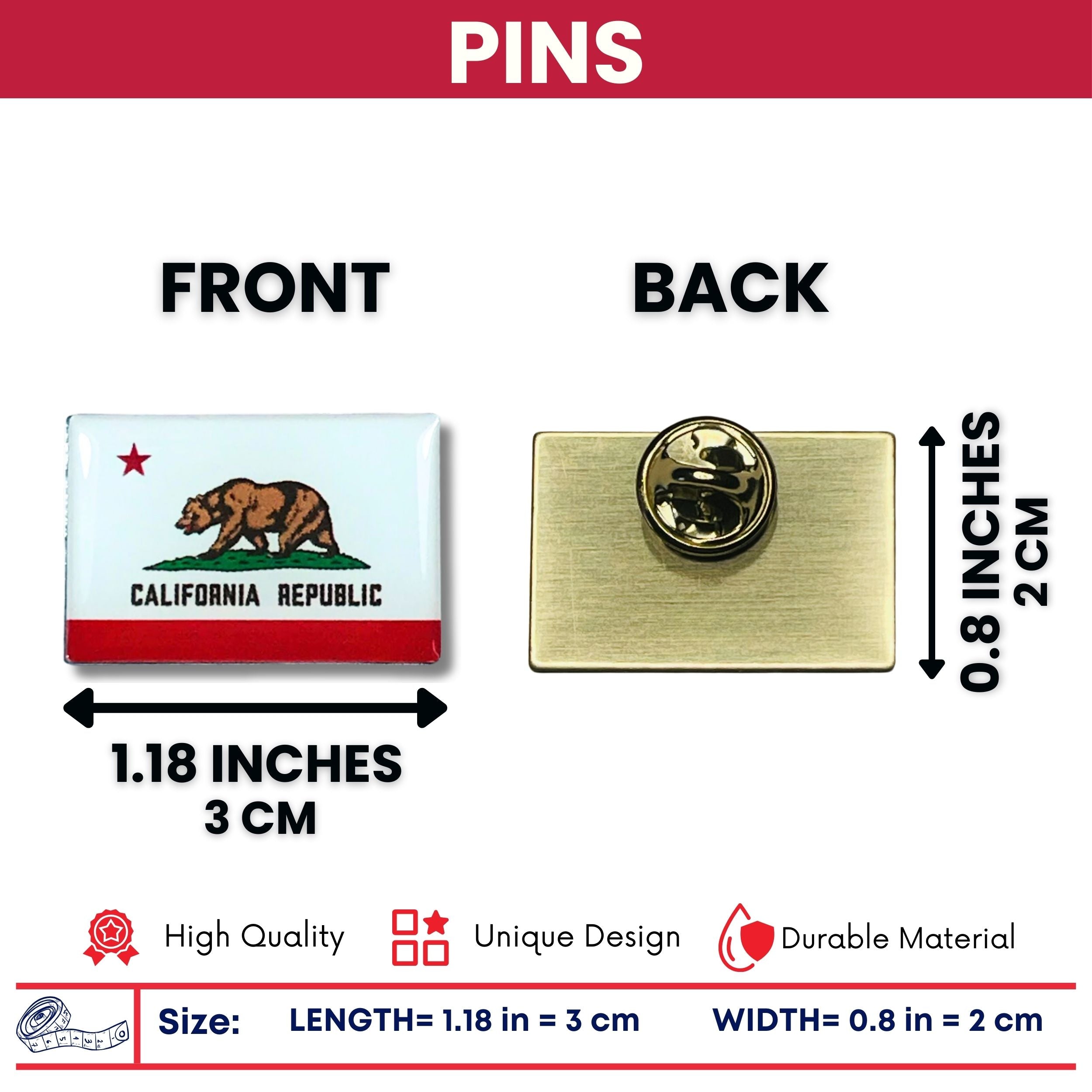 Pin - State Flag California - USA