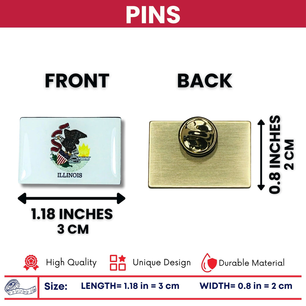 Pin - State Flag Illinois - USA