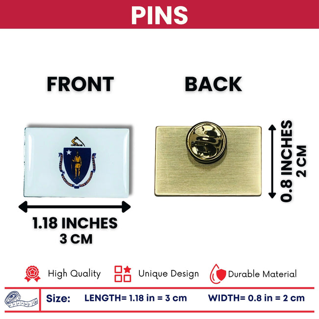 Pin - State Flag Massachusetts - USA