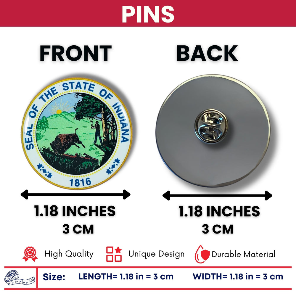 Pin - State Seal Indiana - USA