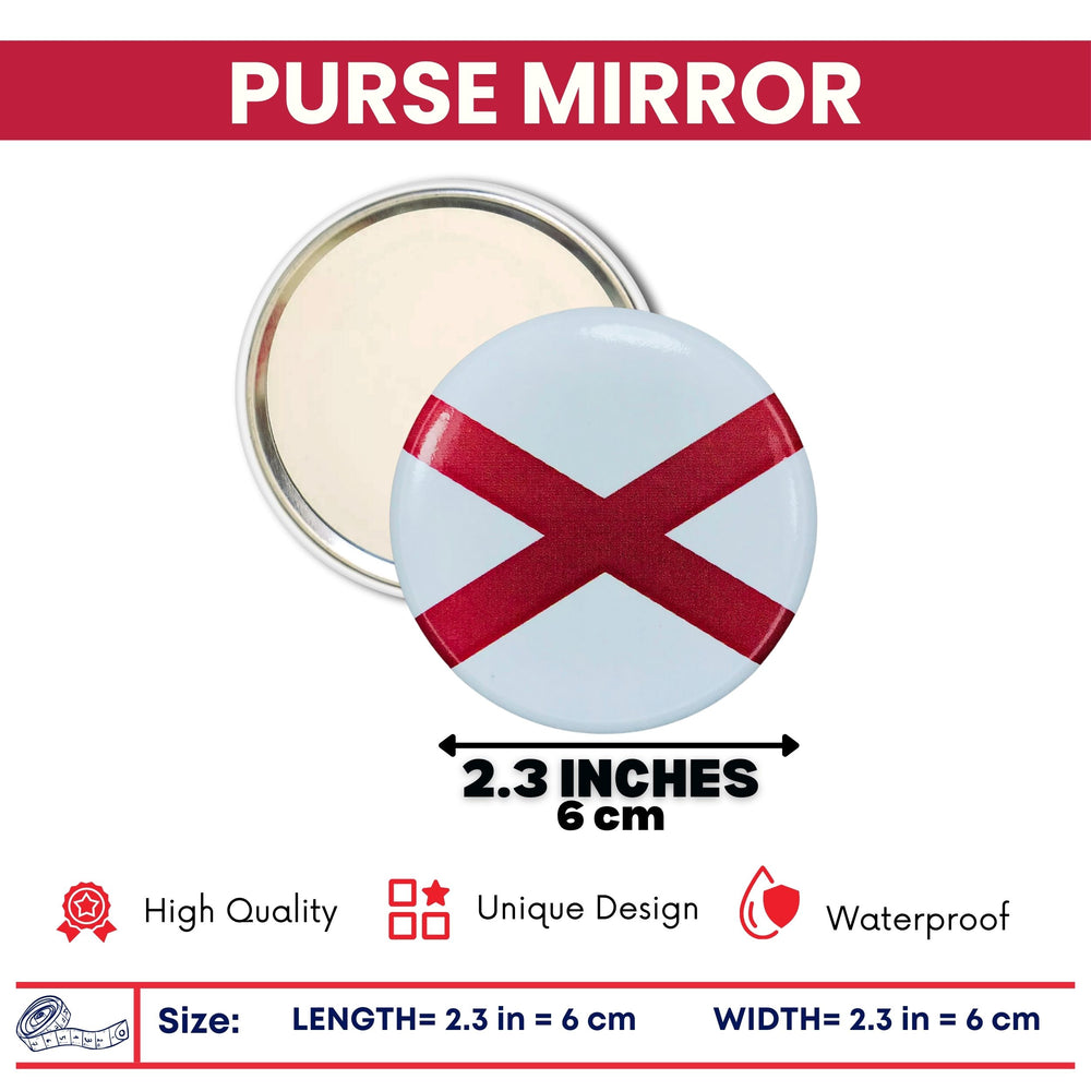Purse Mirror - State Flag Alabama - USA